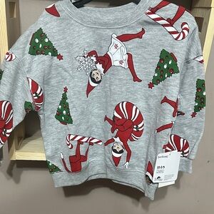 Festive Gray Kids Sweatshirt with Holiday Design